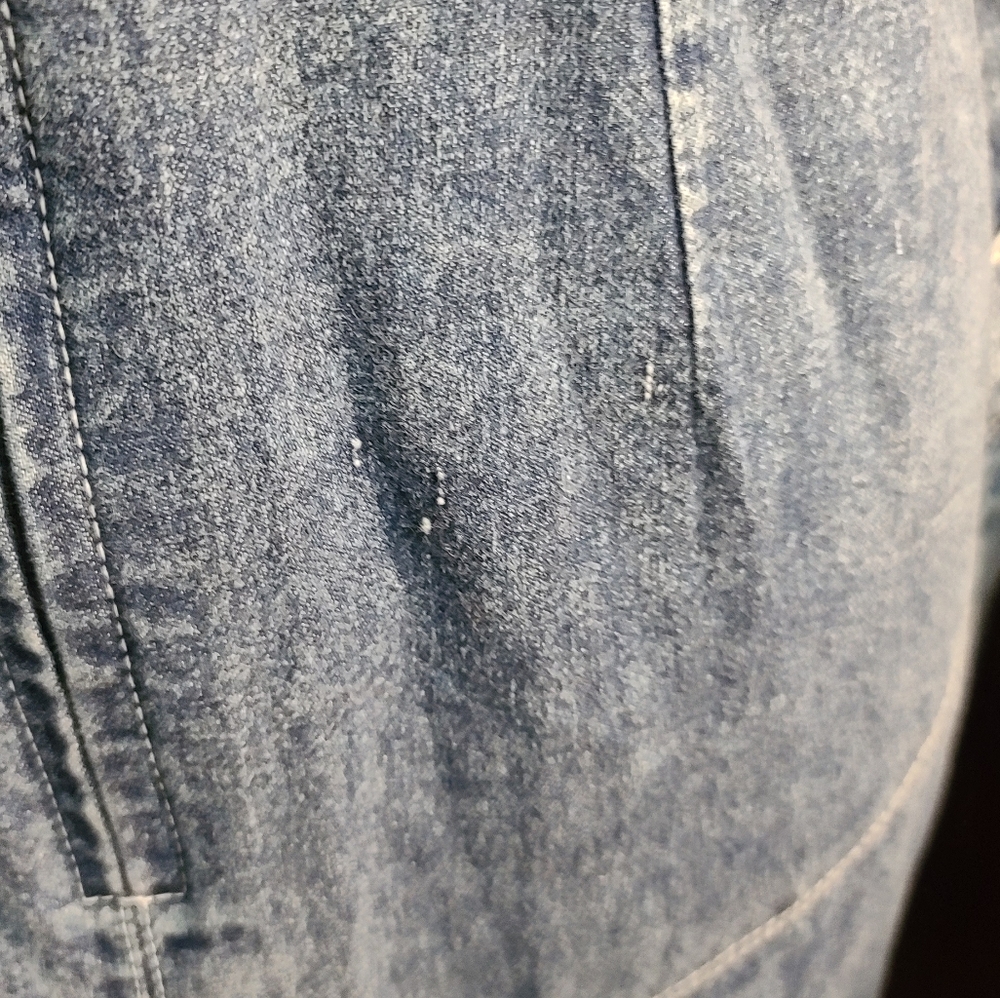Vintage jean Dress 1990 pockets blue midi - Picture 5 of 15